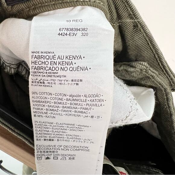 Levi’s 710 super skinny green distressed jeans w unfinished hem sz 10 youth B147 - Picture 3 of 4